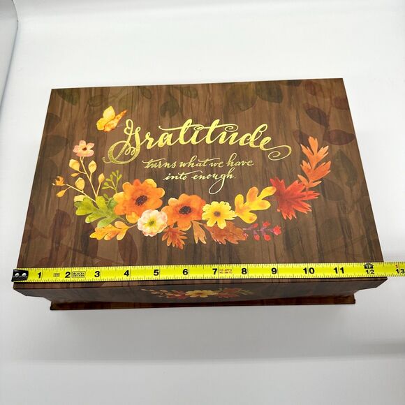Ashland Gratitude Fall Farmhouse Magnetic Large Decorative Storage Box - Picture 7 of 10